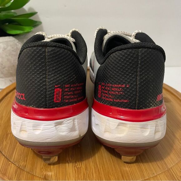 Nike React Alpha Huarache Elite 3 Lo Baseball Cleats 9 Men's Grey Red Sneaker - Picture 4 of 10